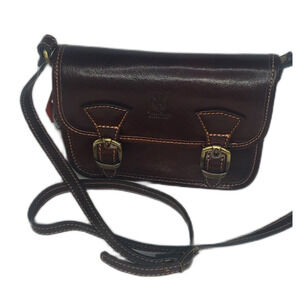 Charlie Leather Elena Espresso/Rich Brown Small Leather Crossbody –NWT